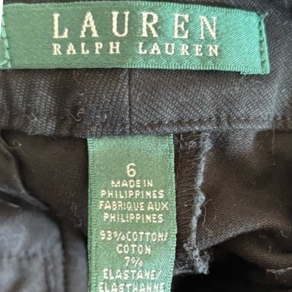 Lauren Ralph Lauren Black‎ Pencil Skirt Leather Buckle Detail Size 6 Knee Length - Picture 6 of 7